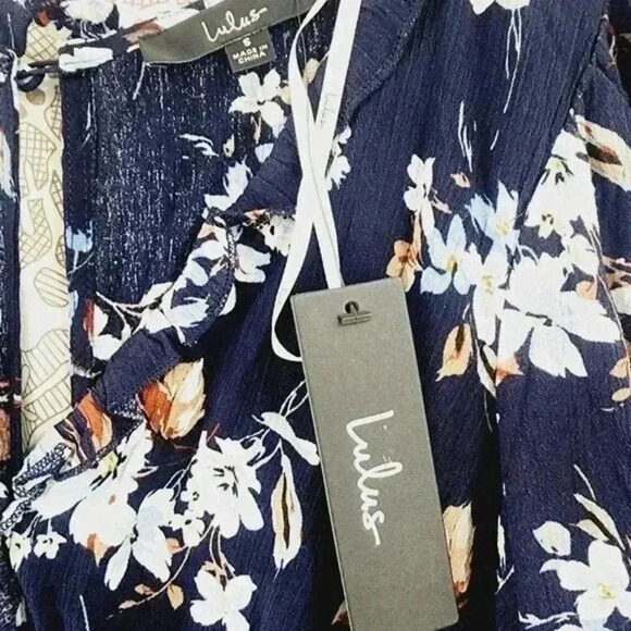 NWT Lulu's Women's Mini Tunic Dress Size S floral Long sleeve Button Back - Picture 7 of 11